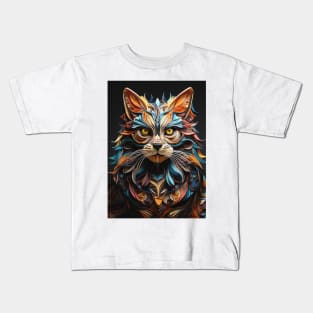 Cat Fold Art Style Kids T-Shirt